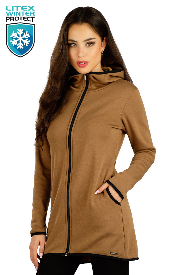 Mikina dámská dlouhá s kapucí. 7D065 | Mikiny, mikinové šaty LITEX